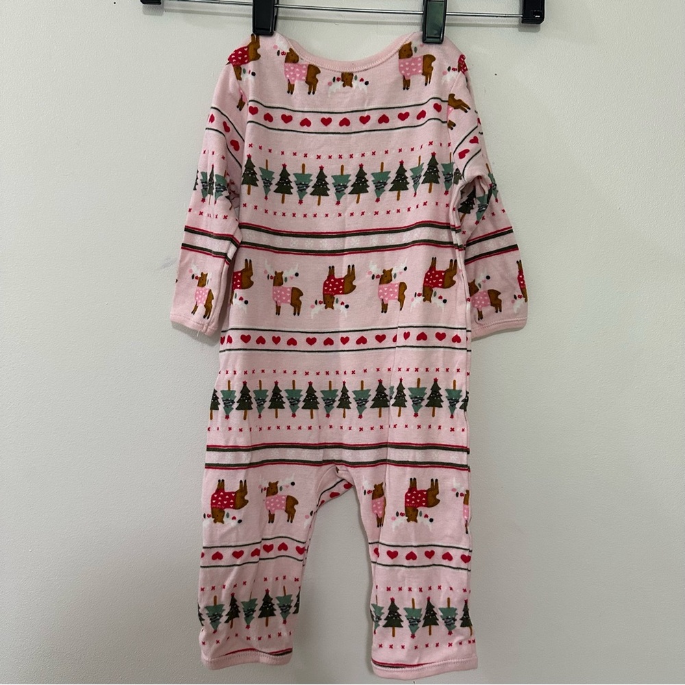 Old Navy Christmas Long Sleeve Uni-sex One Piece Outfit 6-12 Month bundle of 2 - Picture 5 of 11